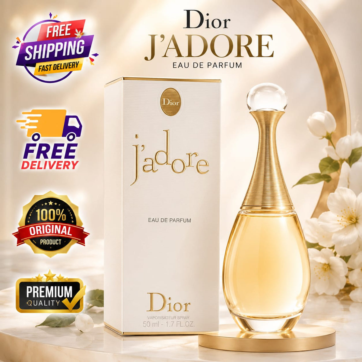 Dior J’adore Eau de Parfum for Women – 1.7 fl oz / 50 ml