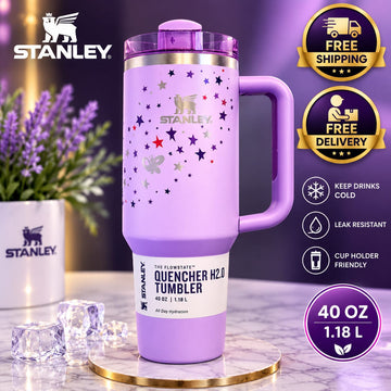 Stanley Quencher H2.0 FlowState Tumbler 40 oz – Purple Star Design